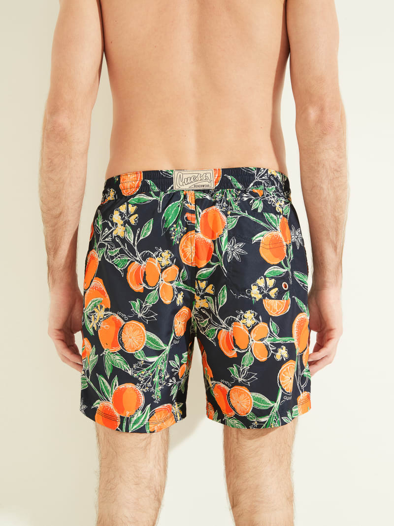 Orange Men's Guess Fruit Woven Swim Trunks Swimwear | 5982061-ZN