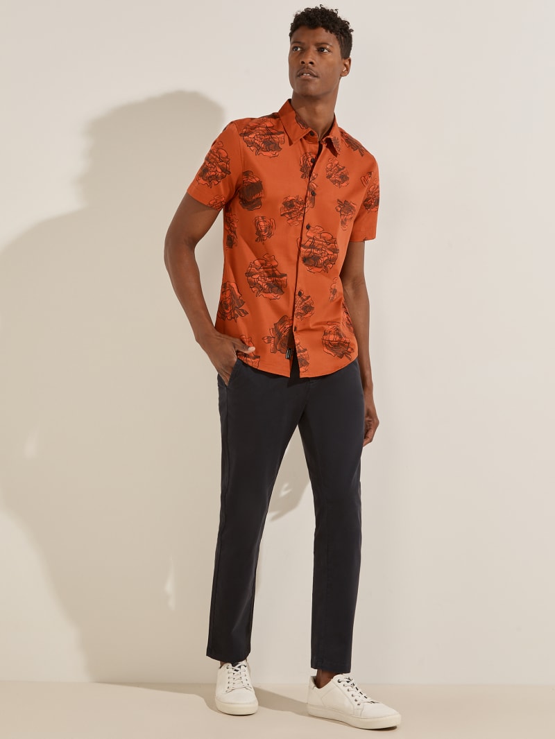 Orange Men's Guess Luxe Floral Shirts | 1326875-JU