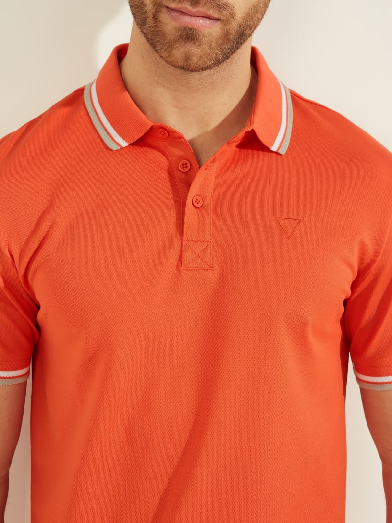 Orange Men's Guess Sports Pique Shirts | 7981324-ZP