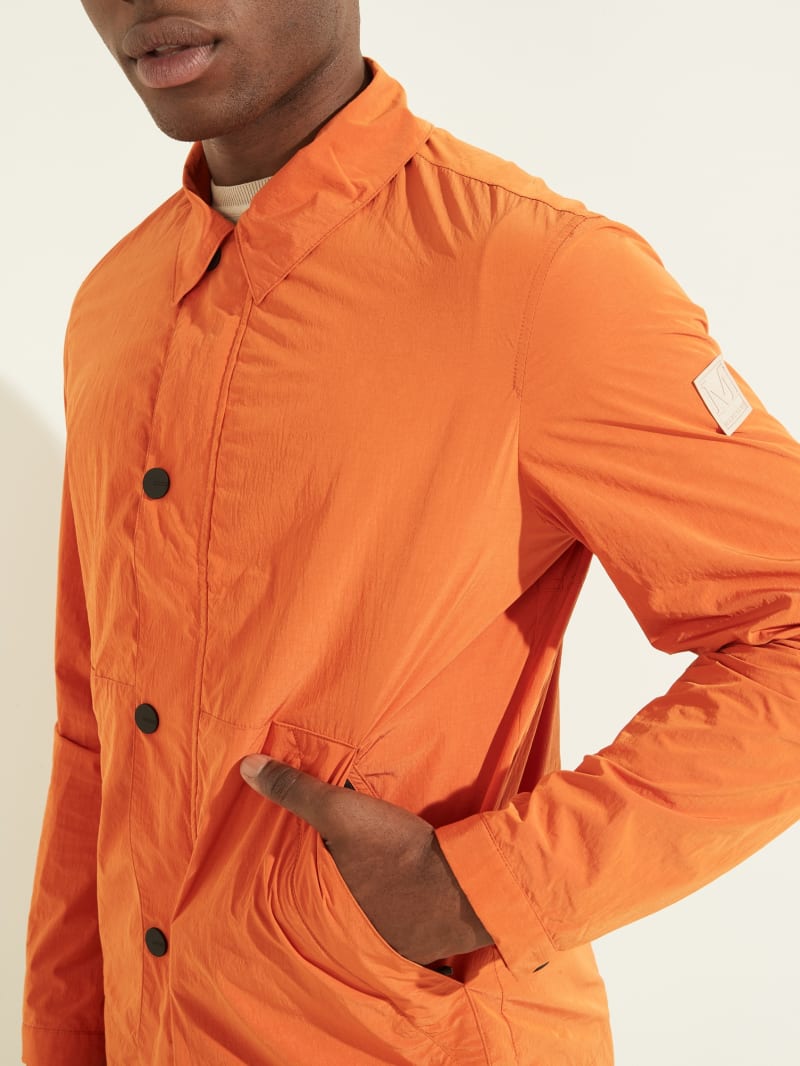 Orange Men's Guess Tech Jackets | 6512893-ZB