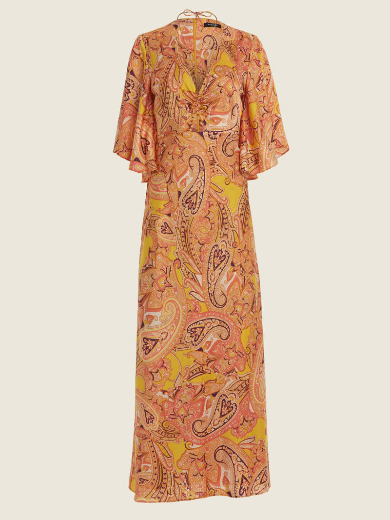 Orange Women's Guess Cabo Paisley Dress | 6795284-KT