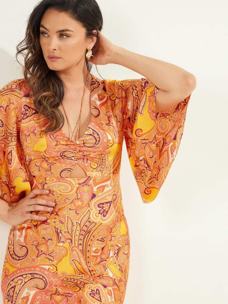 Orange Women's Guess Cabo Paisley Dress | 6795284-KT