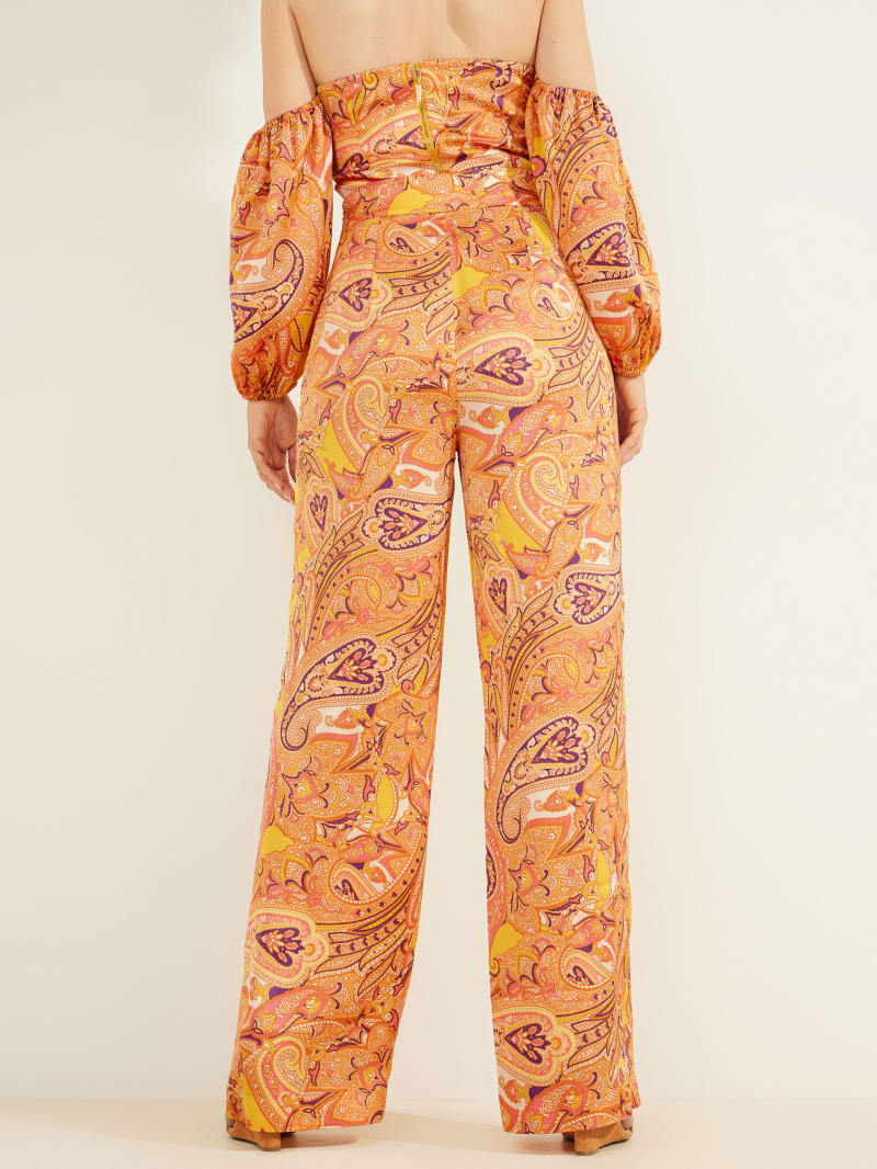 Orange Women's Guess Cabo Paisley Pants | 6304192-FU