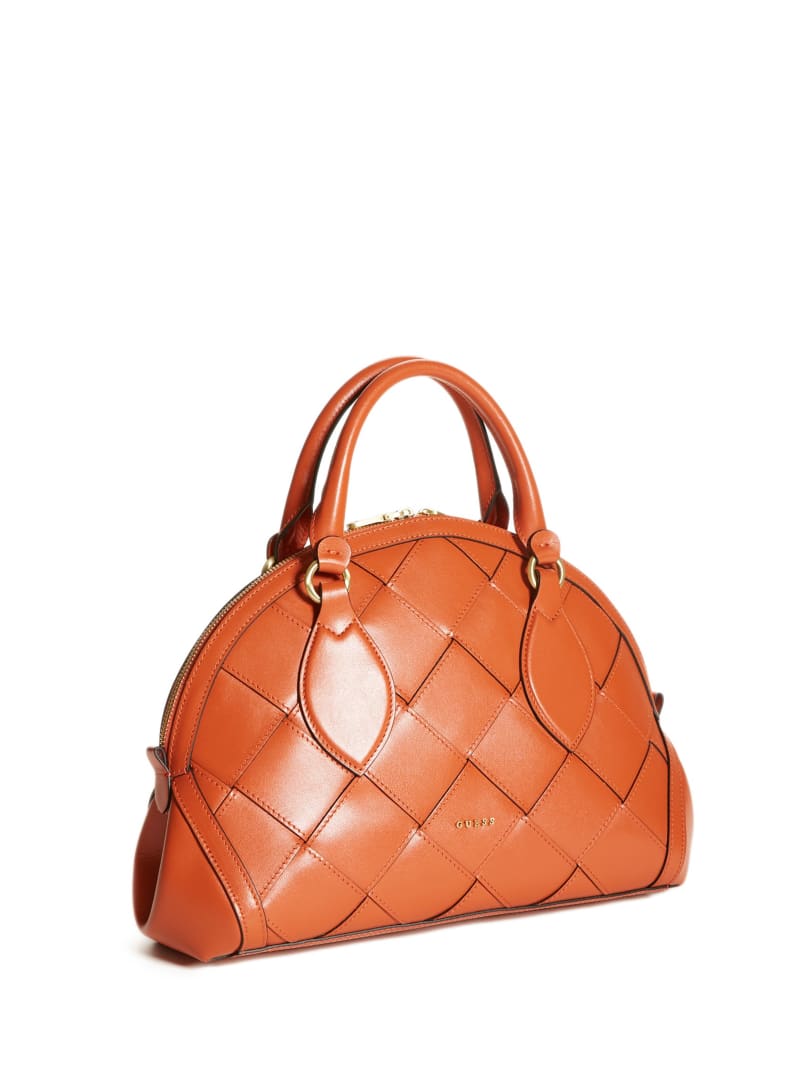 Orange Women's Guess Giorgia Leather Dome Tote Bags | 6712398-IH