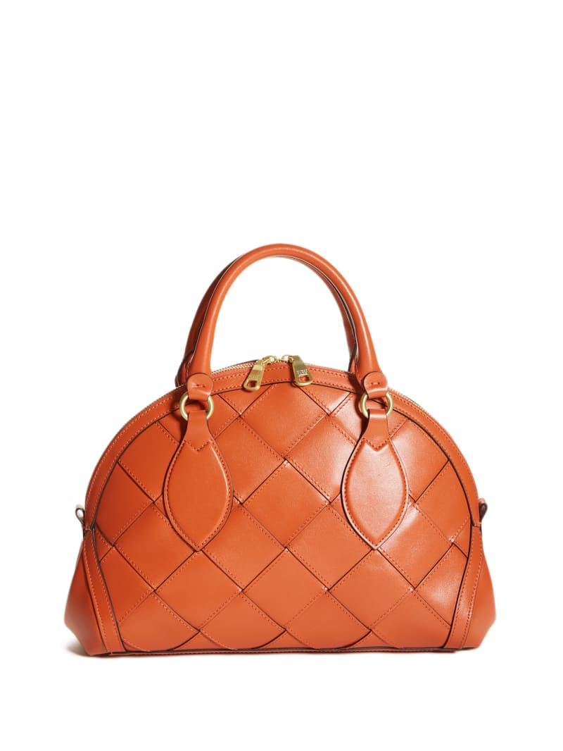 Orange Women's Guess Giorgia Leather Dome Tote Bags | 6712398-IH