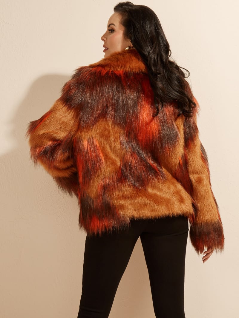 Orange Women's Guess Molly Faux-Fur Jackets | 8130479-VB