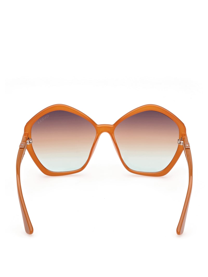 Orange Women's Guess Oversized Geometric Logo Sunglasses | 1362459-SN