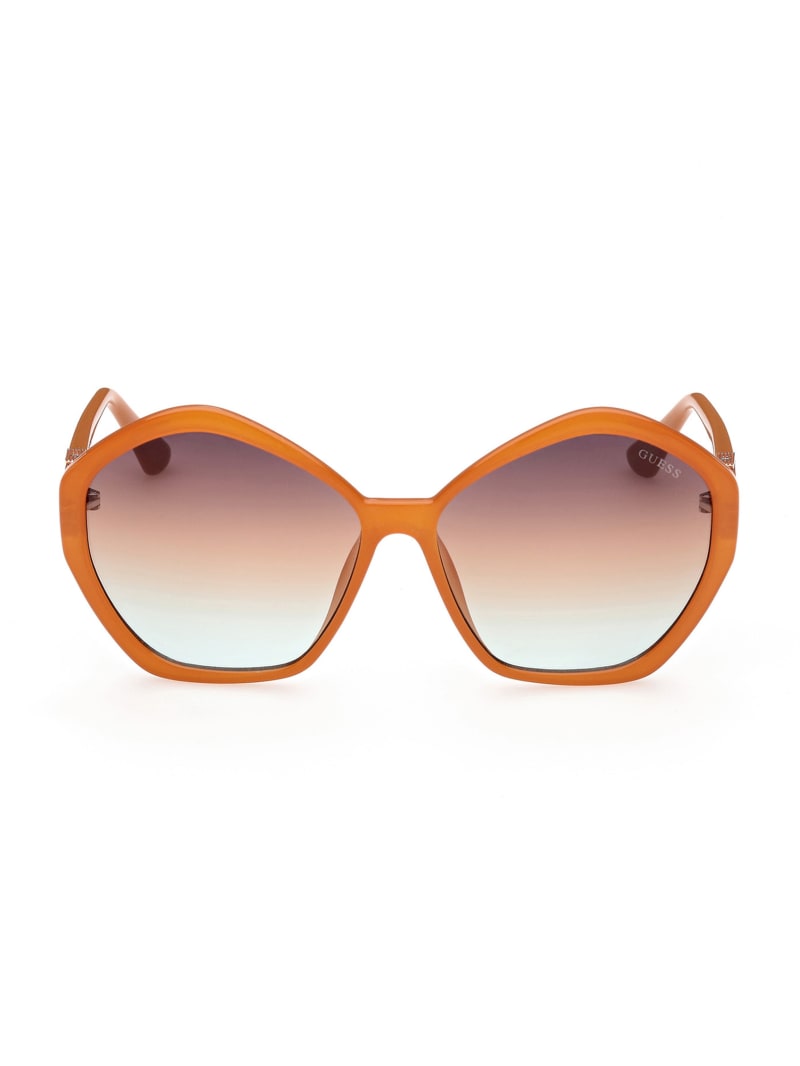 Orange Women\'s Guess Oversized Geometric Logo Sunglasses | 1362459-SN