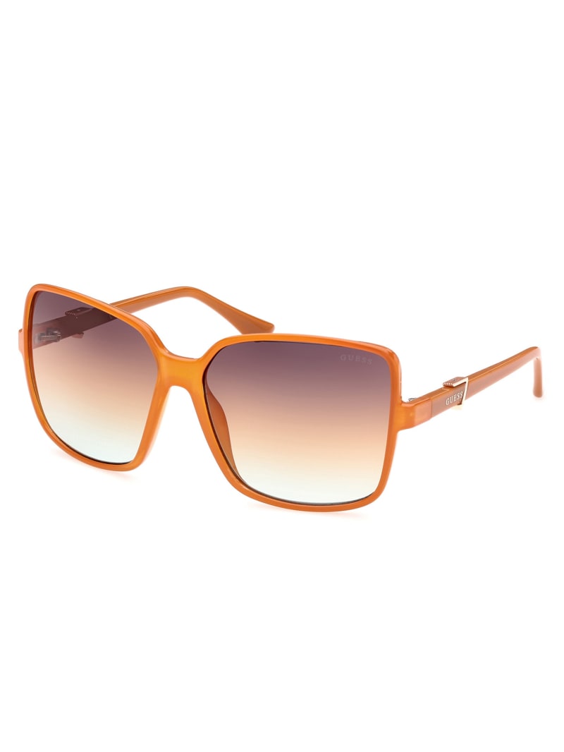 Orange Women's Guess Oversized Square Logo Sunglasses | 4058132-CR