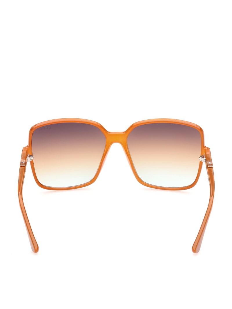 Orange Women's Guess Oversized Square Logo Sunglasses | 4058132-CR