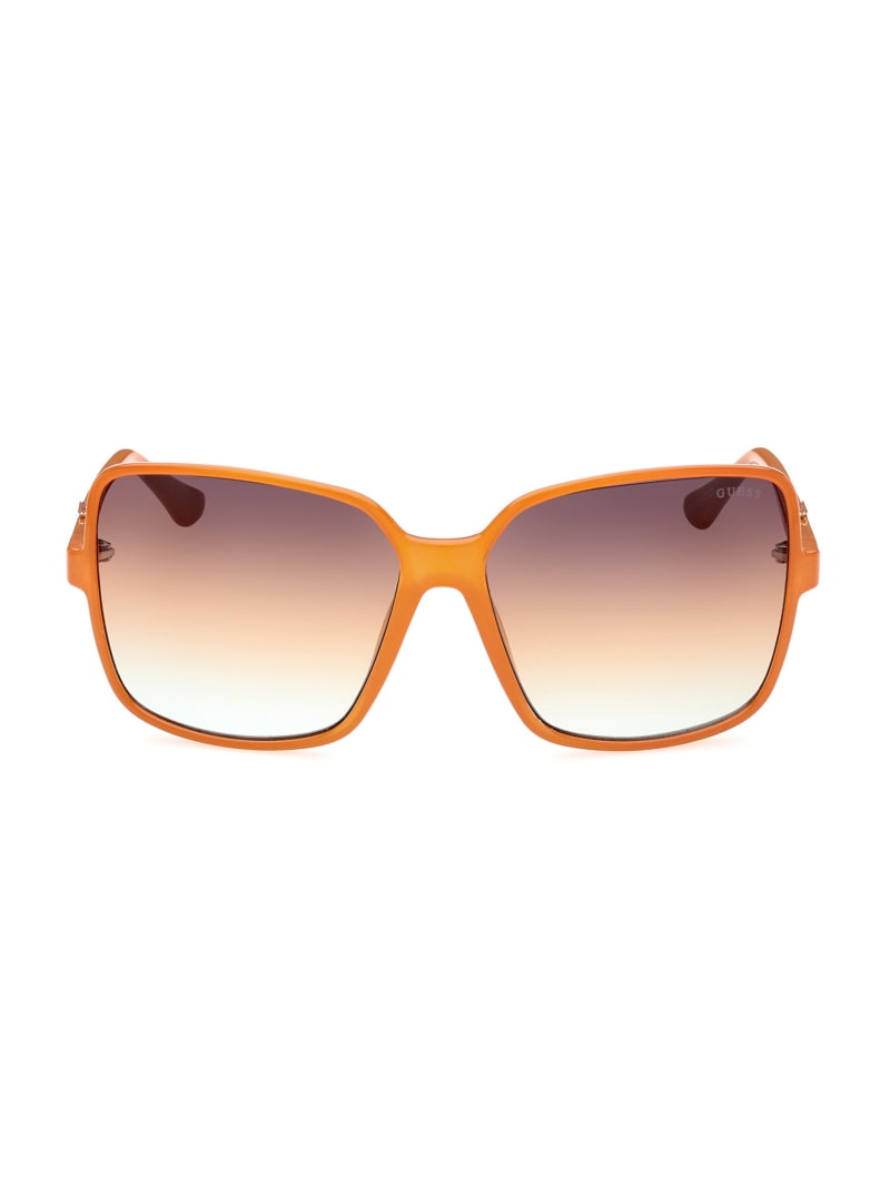 Orange Women\'s Guess Oversized Square Logo Sunglasses | 4058132-CR