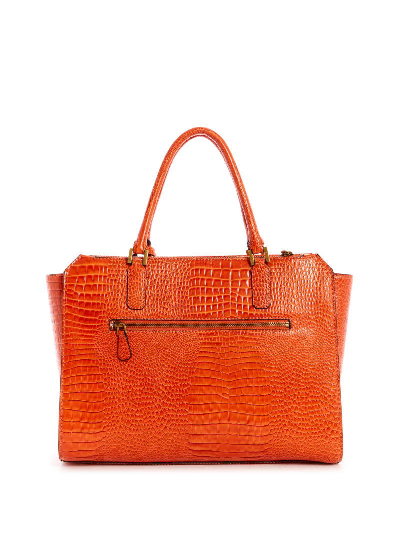 Orange Women's Guess Raffie Carryall Tote Bags | 3268074-TM