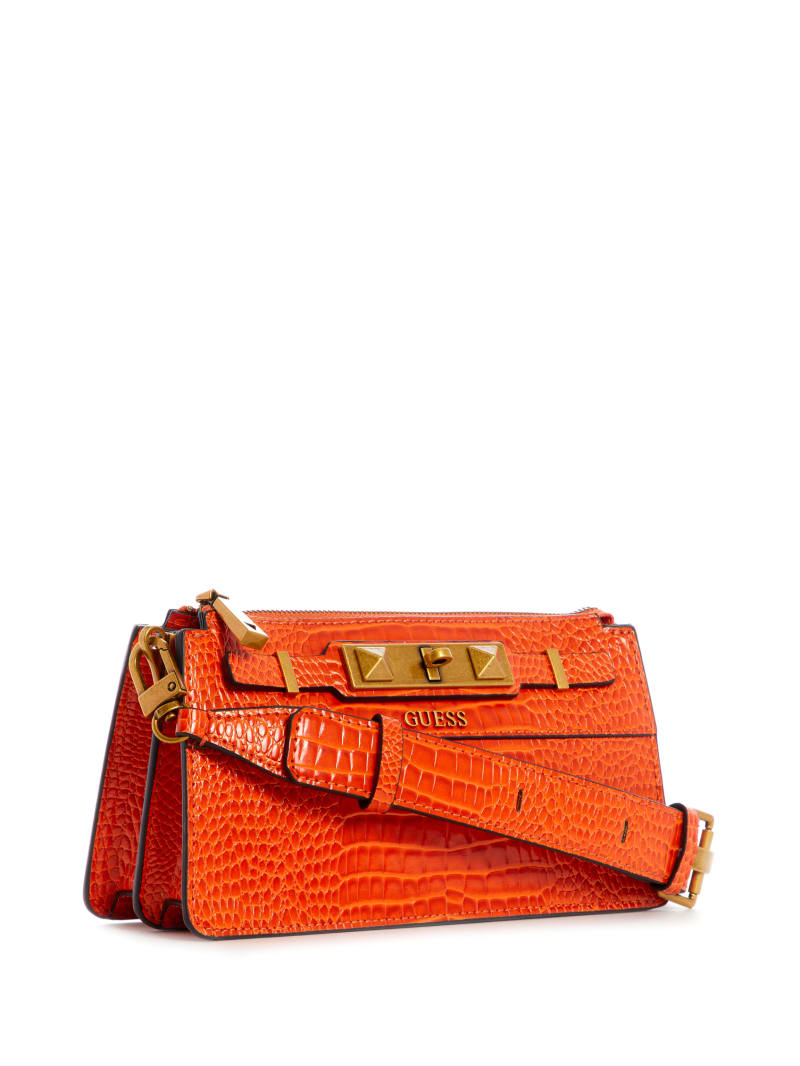 Orange Women's Guess Raffie Crossbody Bags | 2347186-LB