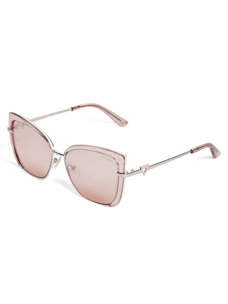 Pink / Burgundy Women's Guess Tinted Cat-Eye Sunglasses | 1862403-EV