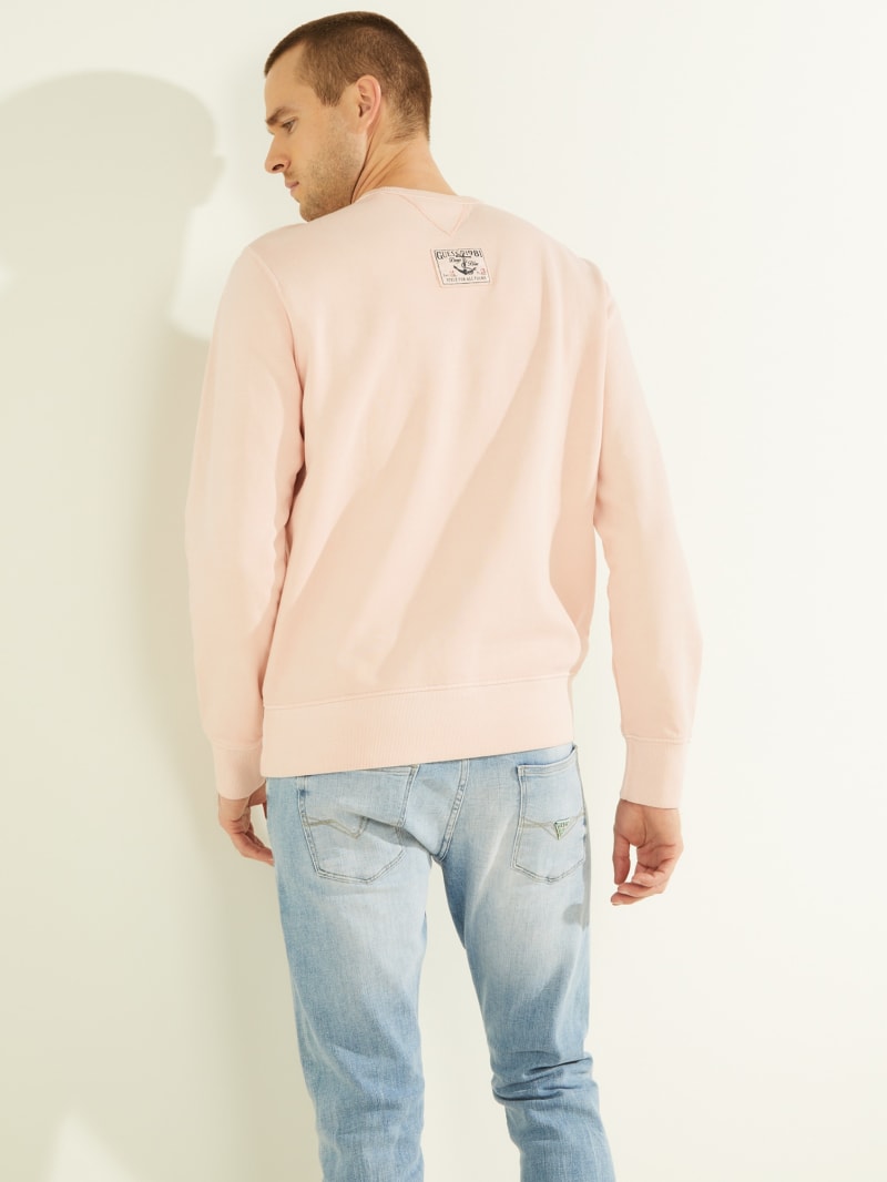 Pink Men's Guess Akori Fleece Sweatshirts | 4837960-GH