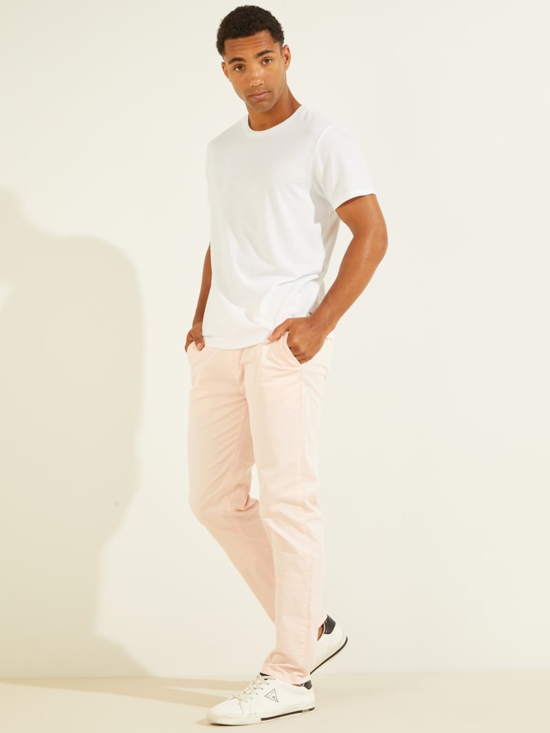 Pink Men's Guess Duke Twill Chinos Pants | 7039246-ZM