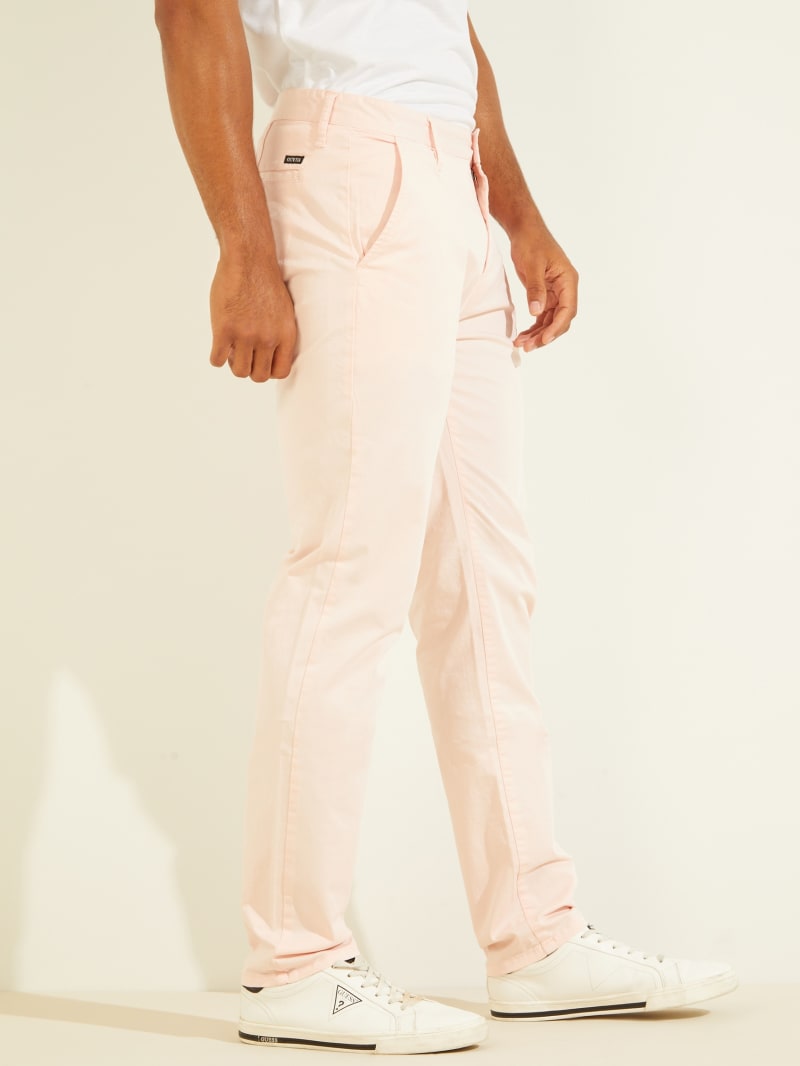 Pink Men's Guess Duke Twill Chinos Pants | 7039246-ZM