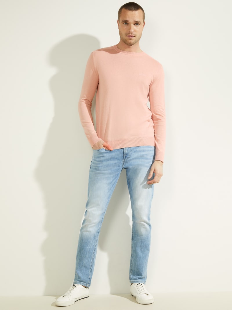 Pink Men's Guess Norman Silk-Blend Sweaters | 4518769-JL