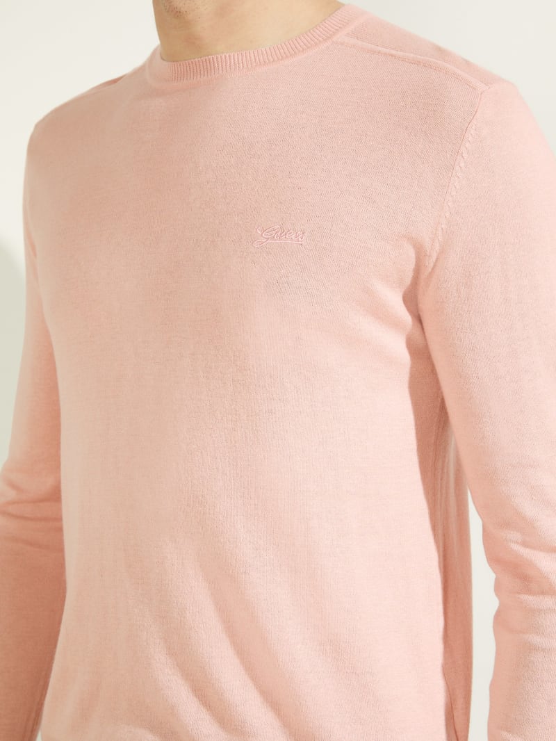 Pink Men's Guess Norman Silk-Blend Sweaters | 4518769-JL