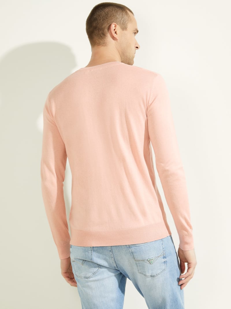 Pink Men's Guess Norman Silk-Blend Sweaters | 4518769-JL