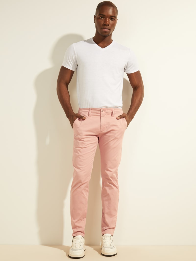 Pink Men's Guess Toro Twill Chinos Pants | 2657839-GR