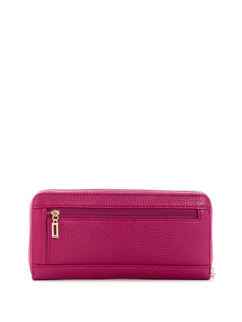 Pink Women's Guess Alby Large Zip-Around Wallets | 2431095-UR