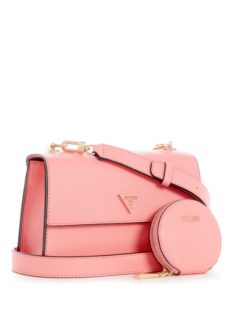 Pink Women's Guess Alexie Flap Crossbody Bags | 0185697-NL