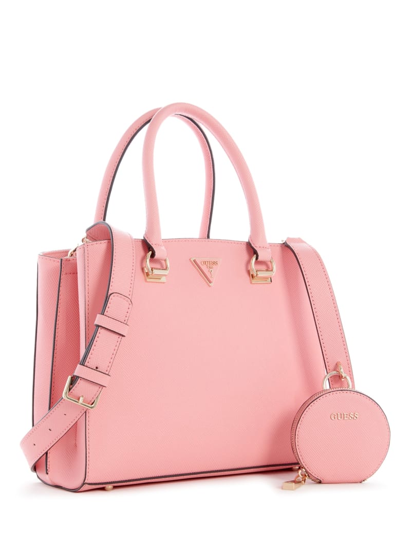 Pink Women's Guess Alexie Girlfriend Satchel Bags | 8463057-CP