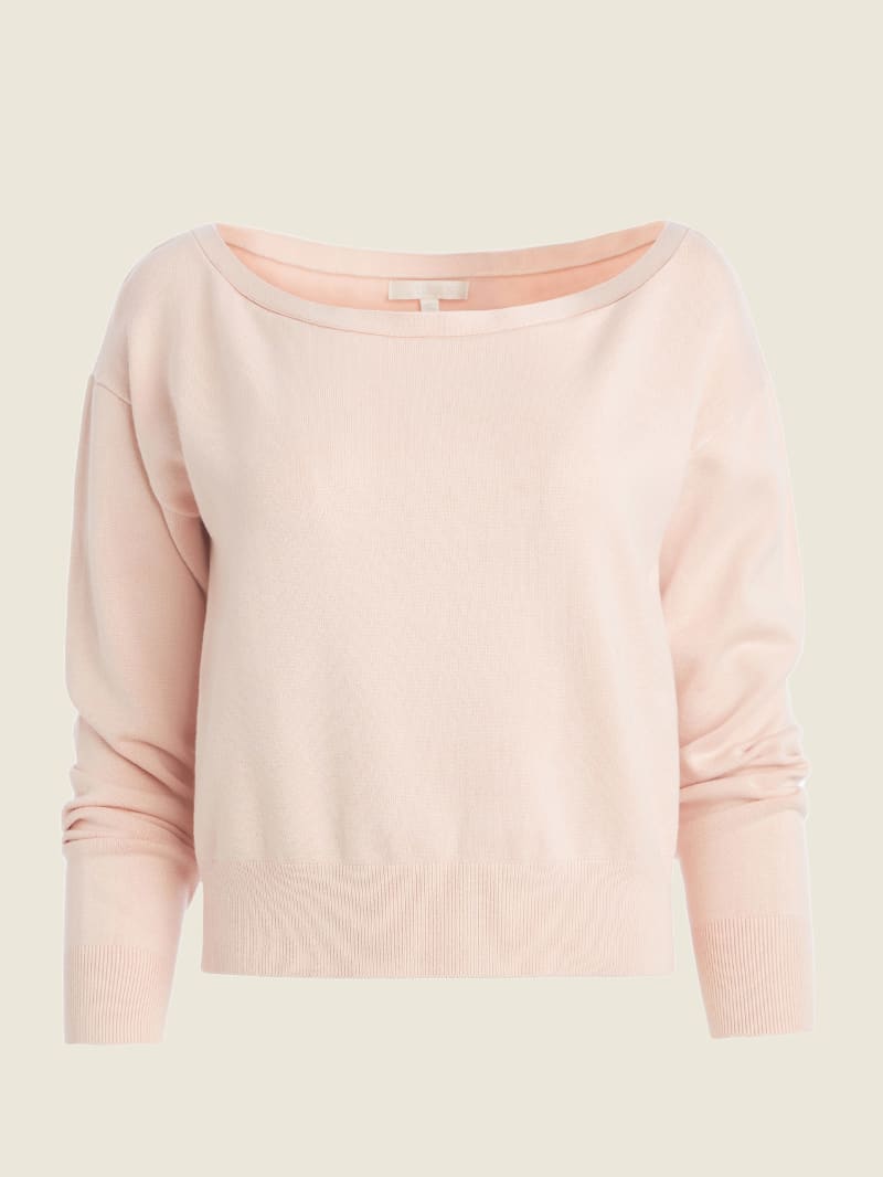 Pink Women's Guess Eco Tiana Pullover Sweaters | 1360798-ME