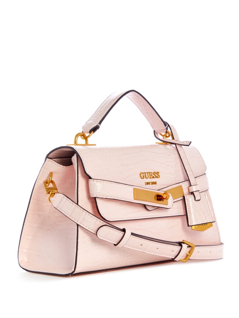 Pink Women's Guess Enisa-Handle Flap Satchel Bags | 1029856-XZ