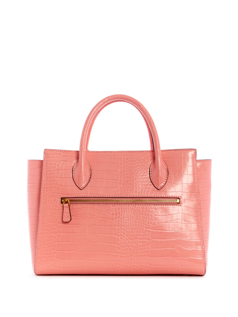 Pink Women's Guess Enisa High Society Satchel Bags | 2347681-GH