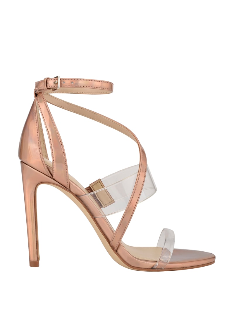 Pink Women's Guess Felecia Transparent Heels | 2753189-OD