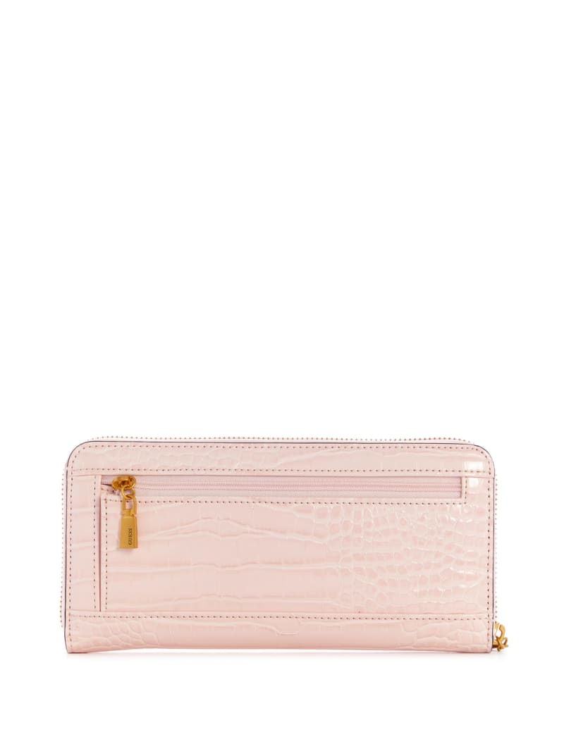 Pink Women's Guess Laurel Large Zip-Around Wallets | 6298410-GQ