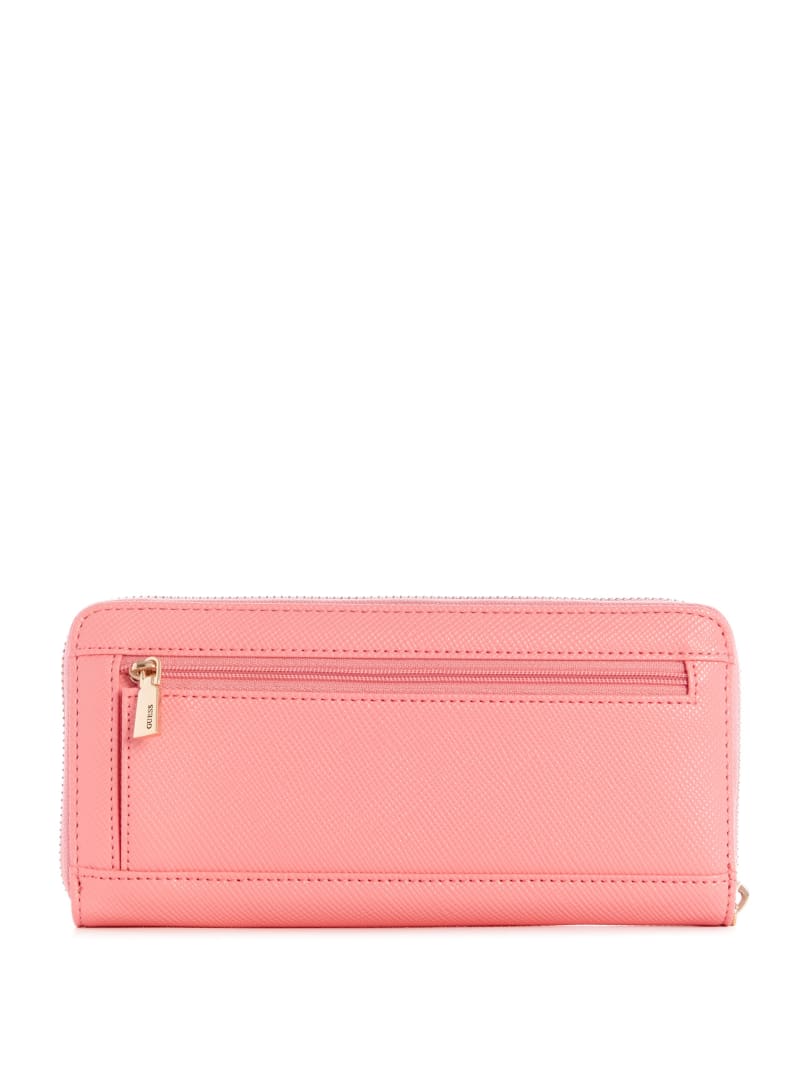 Pink Women's Guess Laurel Large Zip-Around Wallets | 8047592-BG