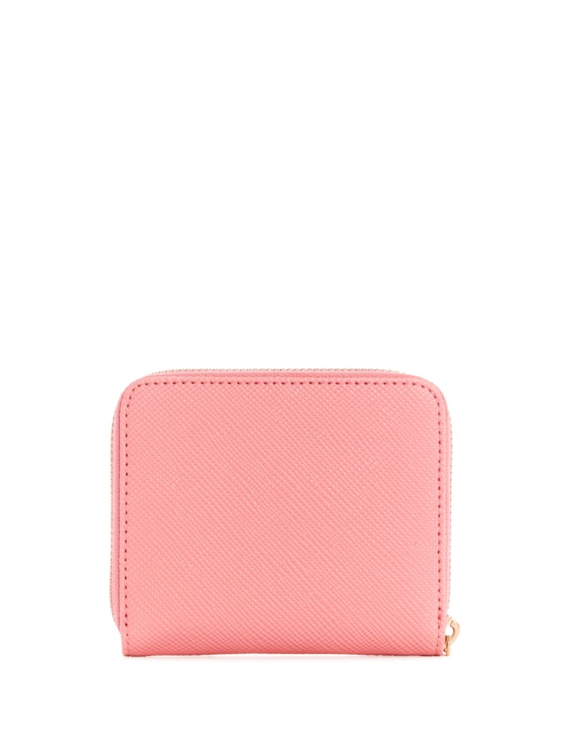 Pink Women's Guess Laurel Small Zip-Around Wallets | 9037286-LQ