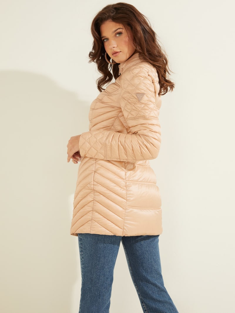 Pink Women's Guess Natasha Packable Down Jackets | 7268940-LA