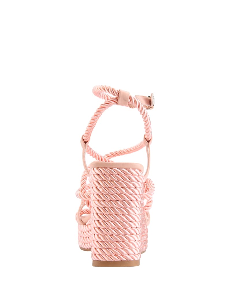 Pink Women's Guess Natesha Strappy Rope Wedges | 9601842-JW