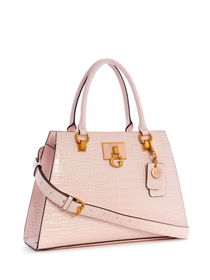 Pink Women's Guess Stephi Girlfriend Satchel Bags | 3498701-PO