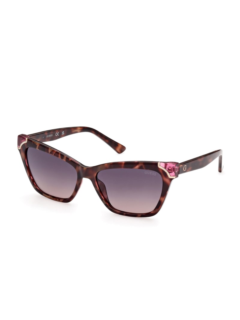 Pink Women's Guess Tortoise Plastic Square Sunglasses | 2486305-ZI