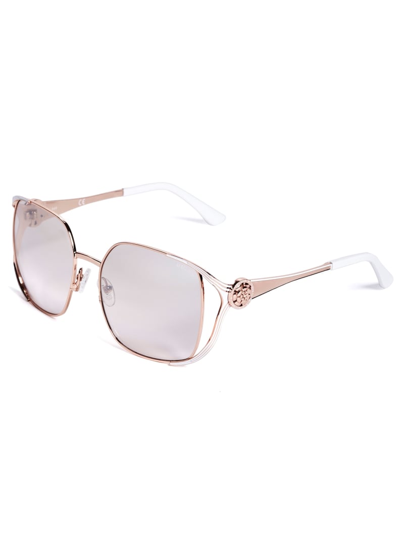 Pink Women's Guess Vera Square Metal Sunglasses | 2897061-HK