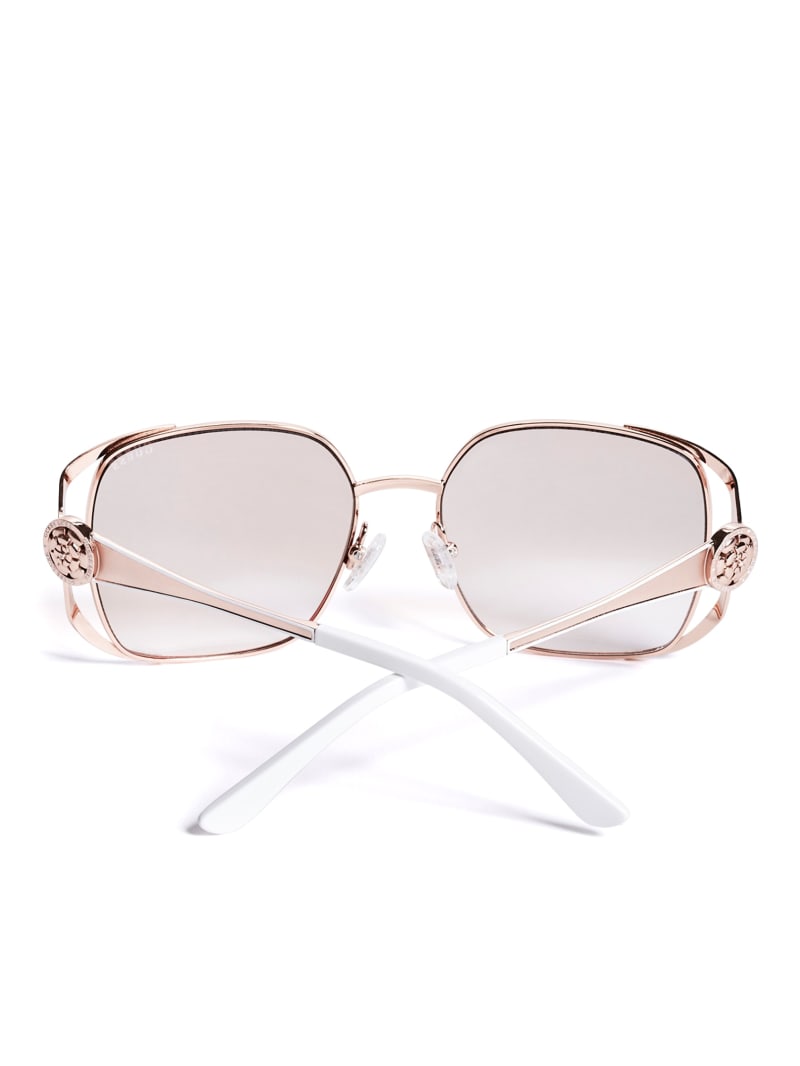 Pink Women's Guess Vera Square Metal Sunglasses | 2897061-HK