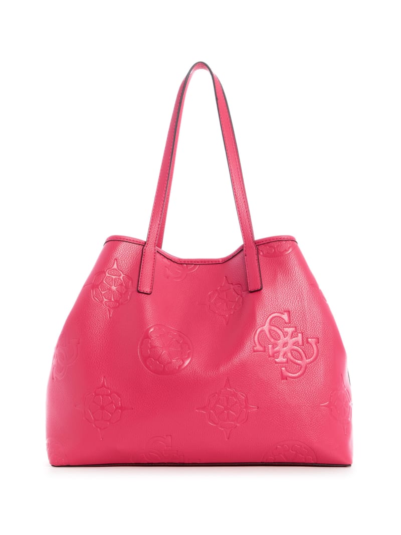 Pink Women's Guess Vikky Logo Large Tote Bags | 6217438-VG