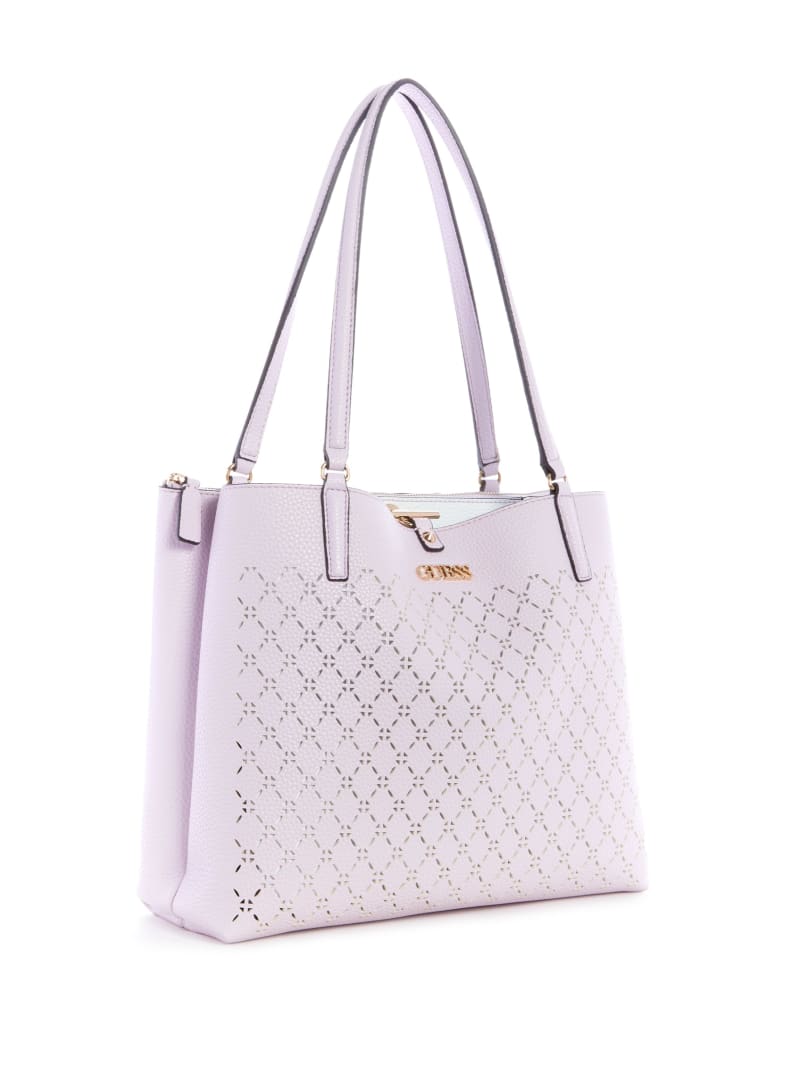 Purple Women's Guess Amara Society Tote Bags | 3195267-DB