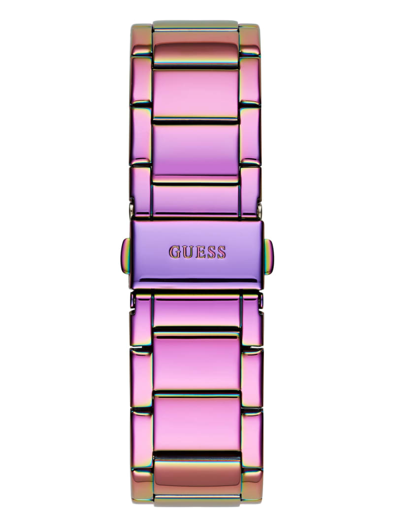 Purple Women's Guess Iridescent Rhinestone Multifunction Watches | 4928053-FB