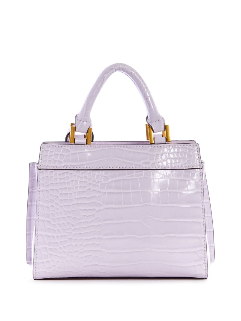 Purple Women's Guess Katey Croc Satchel Bags | 7264591-UB