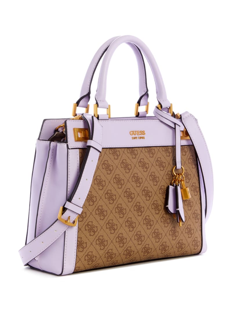 Purple Women's Guess Katey Luxury Satchel Bags | 4658239-HP