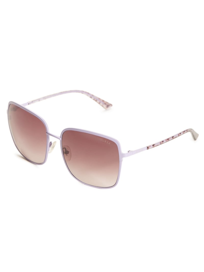 Purple Women's Guess Oversized Metal Square Sunglasses | 4305976-CA