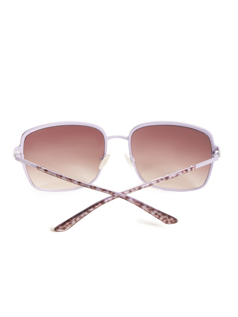 Purple Women's Guess Oversized Metal Square Sunglasses | 4305976-CA