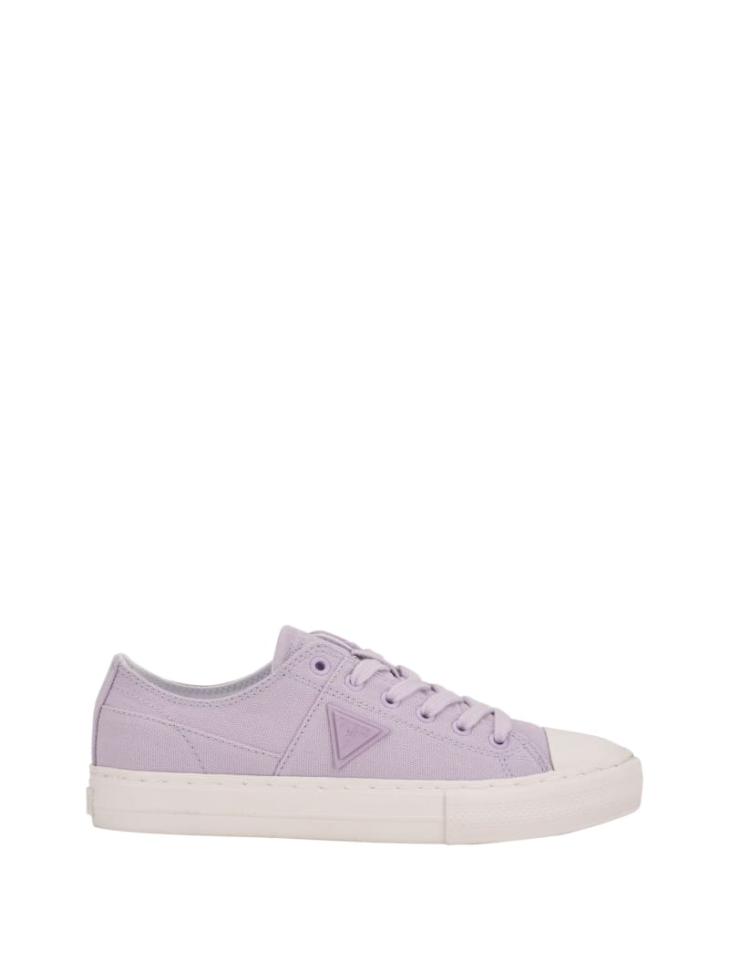 Purple Women's Guess Pranze Low-Top Canvas Sneakers | 5361948-WY