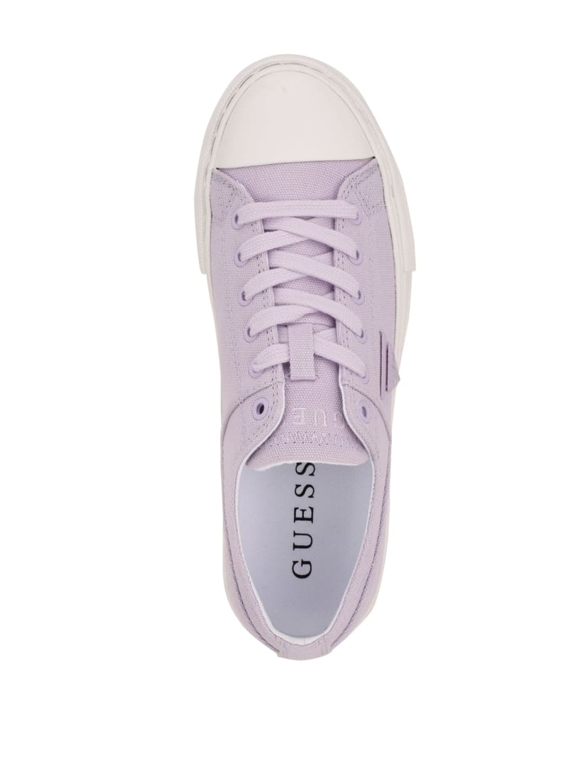 Purple Women's Guess Pranze Low-Top Canvas Sneakers | 5361948-WY